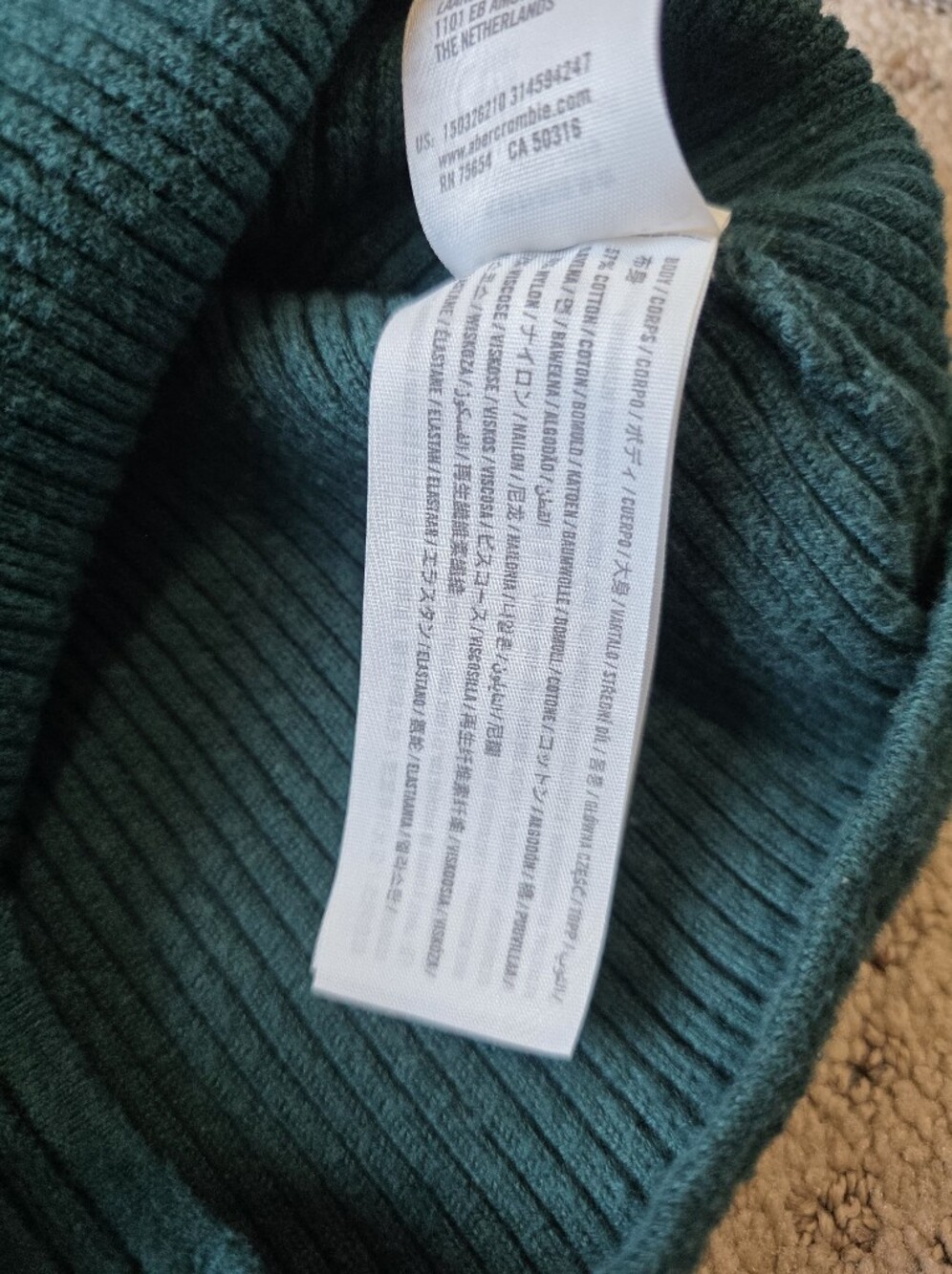 Abercrombie & Fitch Dark Teal Ribbed Sweetheart Neckline Sweater Thong Bodysuit - Picture 7 of 8